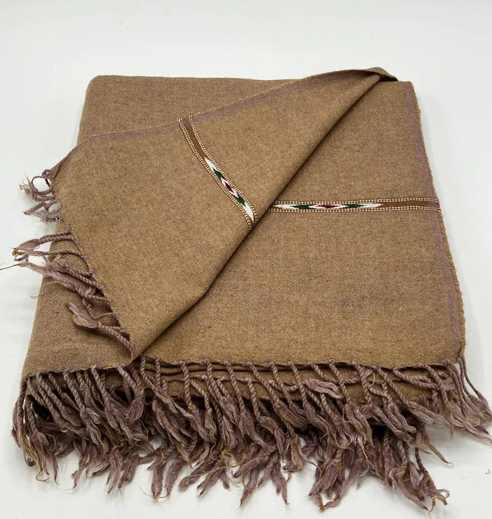 Angora special woolen shawl dark brown