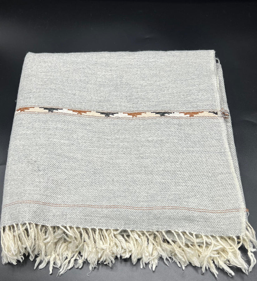 Angora Pure Handmade Woollen Grey Shawl