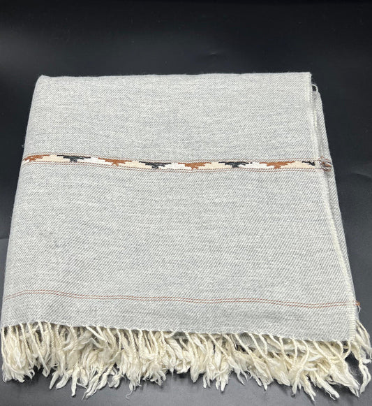 Angora Pure Handmade Woollen Grey Shawl