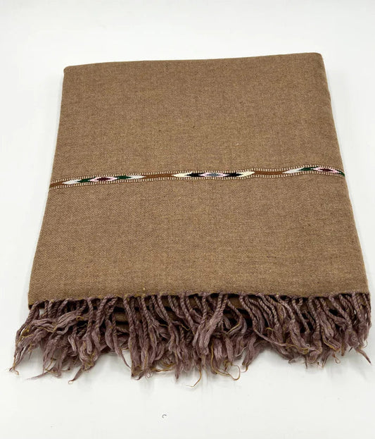 Angora special woolen shawl dark brown