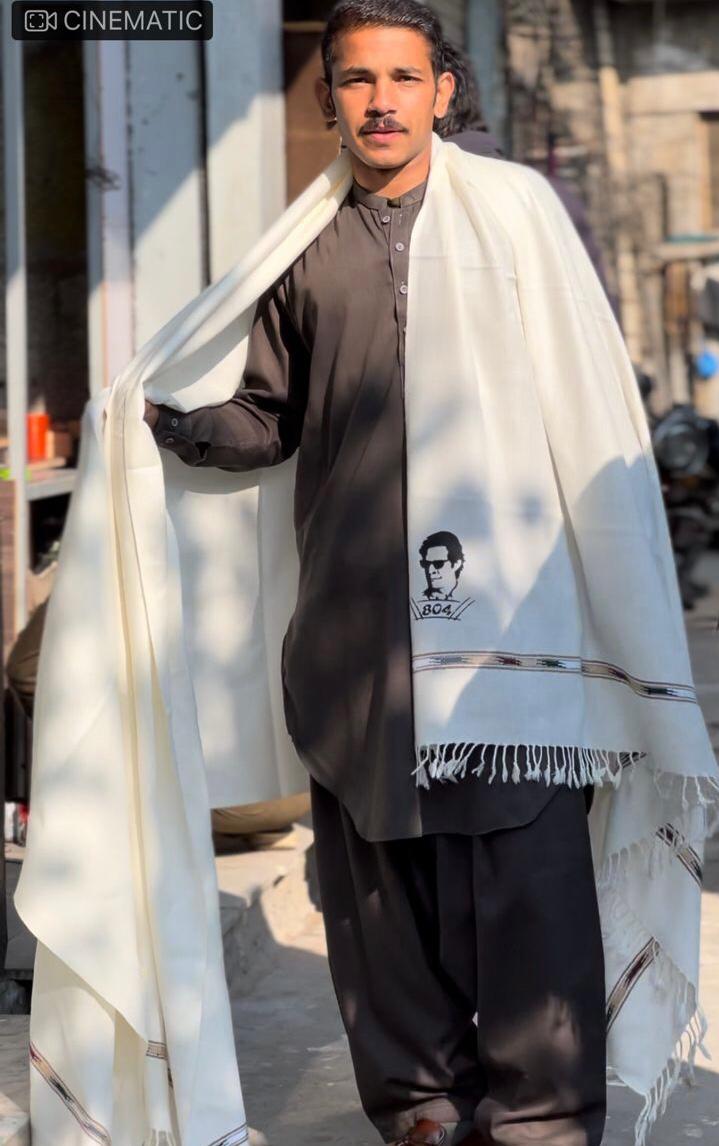 IMRAN KHAN SHAWL WHITE